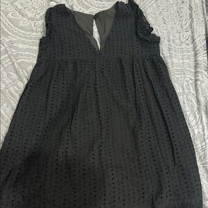 Black Sleeveless V-Neck Mini Sundress